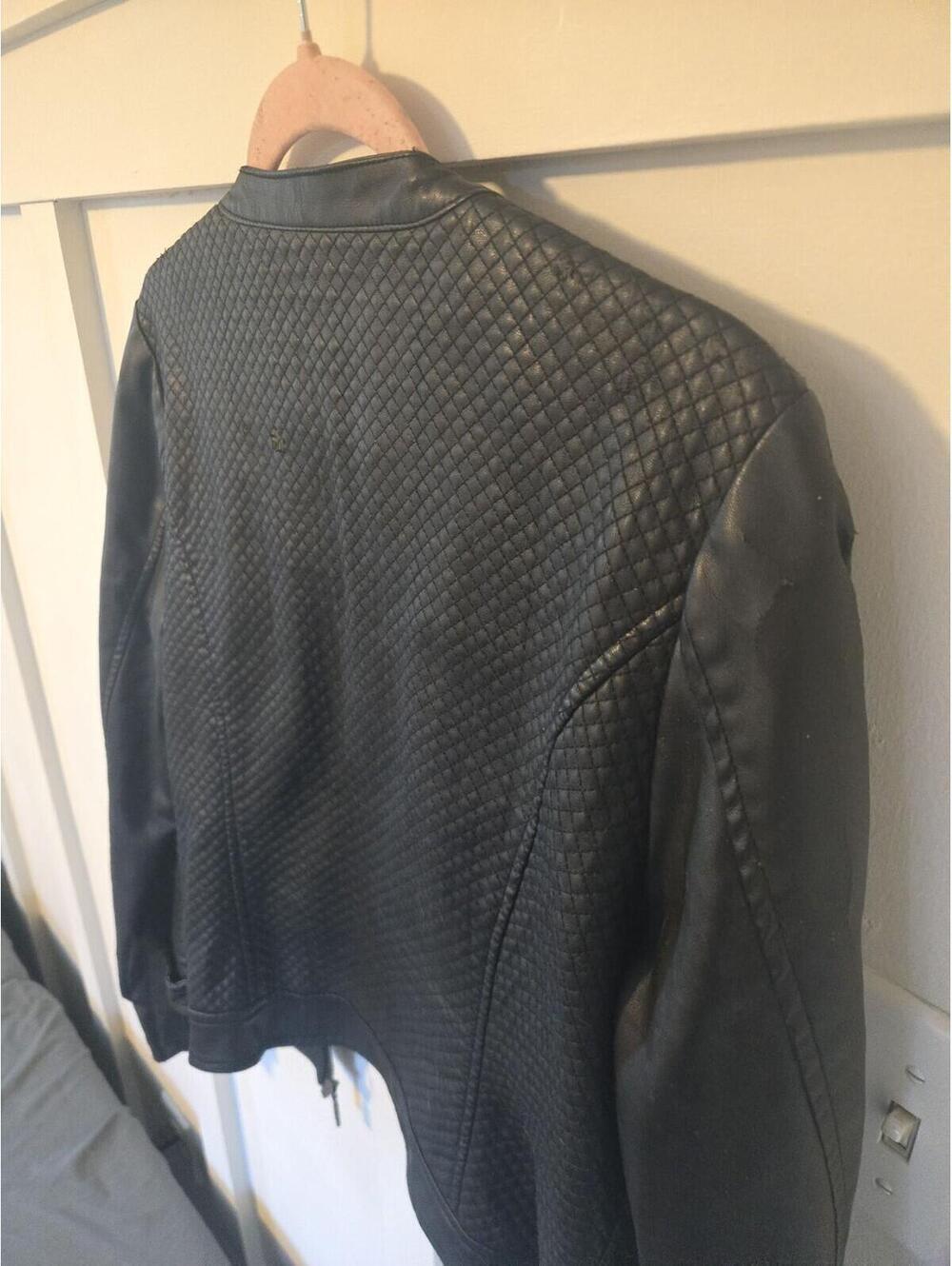 Yest Fashion Faux Leather Quilted Moto Jacket Black - Picture 5 of 6